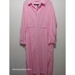 Universal Thread Sz L Pink‎ Dress Long Sleeve Midi Shirt Dress Casual Size L